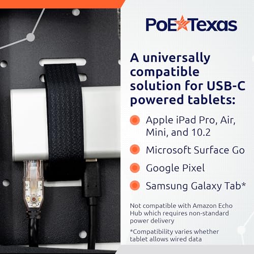 PoE+ to USBC Power Delivery Compatible with Tablet Computers Like iPad Pro Gen 3, Microsoft Surface Go, Google Pixel, and More (USB-C Power Compatible w/iPad Pro) (Gigabit Power + Data 2) - size: Gigabit Power + Data 2