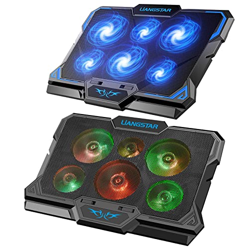 Laptop Cooling Pad, Laptop Cooler with 6 Quiet Led Fans for 15.6-17 Inch Laptop Cooling Fan Stand