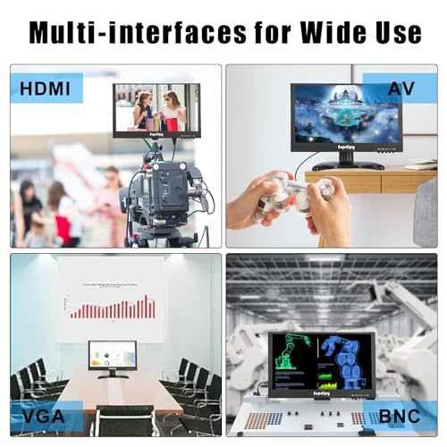 12 Inch Mini Small HDMI Monitor 1920x1080 16:9 IPS Metal Housing LCD Display Screen Support HDMI/VGA/AV/BNC Input Built-in LounSpeakers for PC CCTV Security Camera RasPi - color: 12 Inch 1920x1080 Metal Housing