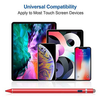 Active Stylus Pens for Touch Screens, Active Pencil Smart Digital Pens Fine Point Stylist Pen Compatible with iPhone iPad (red) - color: Red
