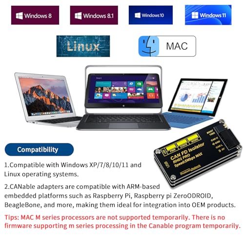 Isolation USB to CAN FD Adapter Converter Up to 5Mbps | Built on Canable 2.0,Signal and Power Isolation,Onboard TVS/ESD/GDT Multi-Protection Circuits