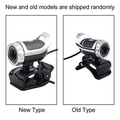 Webcam with Built in Microphone, 0 Pixels HD Rotatable Camera for PC Laptop, 360 Degree Rotation with Adjustable Stand, Silver - color: Silver