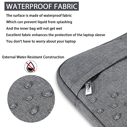 Voova Laptop Case 13 14 15 16 17 Inch with Shoulder Strap, Waterproof Laptop Bag Sleeve Slim Briefcase - color: Grey, size: 15-16 inch