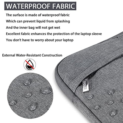 Voova Laptop Case 13 14 15 16 17 Inch with Shoulder Strap, Waterproof Laptop Bag Sleeve Slim Briefcase - color: Grey, size: 15-16 inch