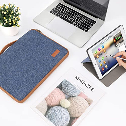 DOMISO 15.6 inch Laptop Case Sleeve Protective Cover Compatible with 16 inch MacBook Pro M4 M3 M2/Pro Max,15.6-16 inch HP Dell ASUS Lenovo Chromebook,Waterproof Computer Cases Bag with Handle,Blue - color: Blue, size: 15.6"
