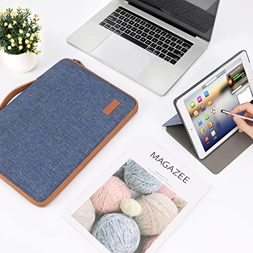 DOMISO 13.3 inch Laptop Case Sleeve Protective Cover Compatible with 14 inch MacBook Pro M4 M3 M2/MacBook Pro Max,13-13.3 inch Dell,Lenovo, HP,Waterproof Computer Cases Bag with Handle,Blue - color: Blue, size: 14" for MacBook Pro