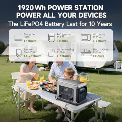 ALLPOWERS R2500 V2 Portable Power Station 1920Wh, 2500W Solar Generator | LiFePO4 Battery, 1000W MPPT Solar Input, 1.5H Fast Charging, UPS Backup, WiFi & Bluetooth App for Home, RV & Camping - color: R2500