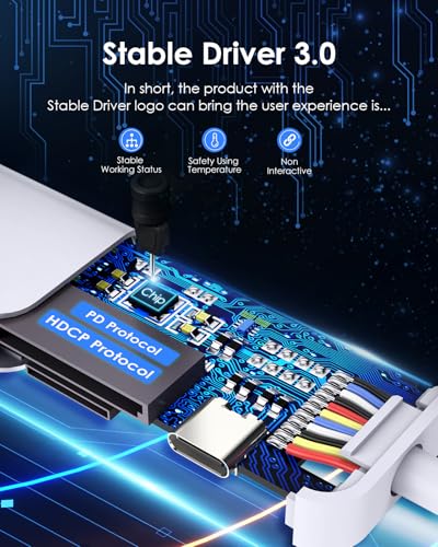 LENTION 7-in-1 USB C Hub, 4K@60Hz HDMI, 100W PD, Card Reader, USB 3.0 & 2.0 | Plug and Play, Stable Driver 3.0 Certified, for macOS, iOS/iPadOS, Windows & ChromeOS (CB-CE18, Silver) - color: Silver