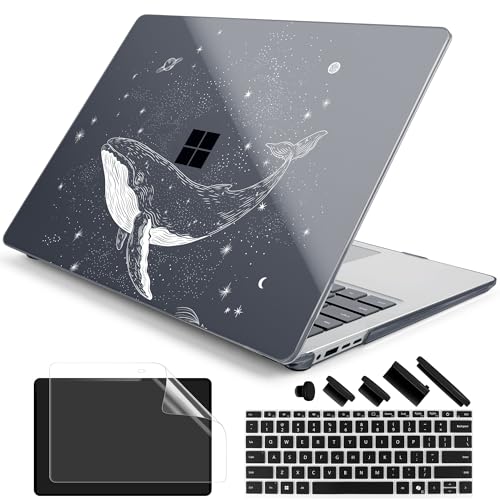 Batianda AstroGrid Case for Microsoft Surface Laptop 15 inch, Cosmic Whale | Fits Surface Laptop for Business 8th Edition 2026 & Surface Laptop 7 2024, 4-in-1 Accessories Bundle, Slim Durable Hard Shell - color: Cosmic Whale