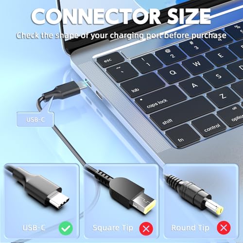100W USB C Laptop Charger, 100W Fast Charging Compatible with Lenovo HP Dell Asus Acer MacBook Huawei Samsung Type C Power Adapter Supply Supports 90W 65W 45W
