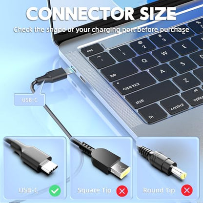 100W USB C Laptop Charger, 100W Fast Charging Compatible with Lenovo HP Dell Asus Acer MacBook Huawei Samsung Type C Power Adapter Supply Supports 90W 65W 45W
