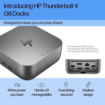 HP Thunderbolt 4 Ultra 180W G6 Universal Thunderbolt/USB-C Docking Station | Bundle w/DKZ Hub 9X481UT#ABA (Data Transfers to Any Brand Laptop, Single Cable for Charging) - size: 1 Pack, style: 180W G6