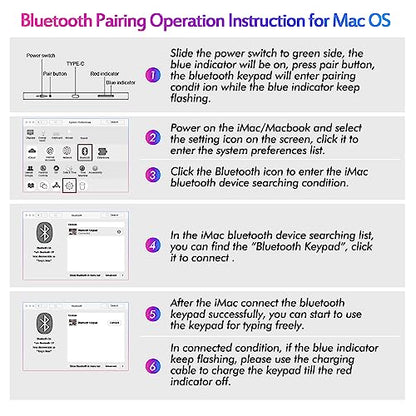 Foloda Bluetooth Number Pad for Laptop, Wireless 10 Keys USB Number Keypad, Rechargeable Numeric Keypad Numpad Extensions Data Entry Keyboard for PC iMac MacBook Notebook - color: Grey