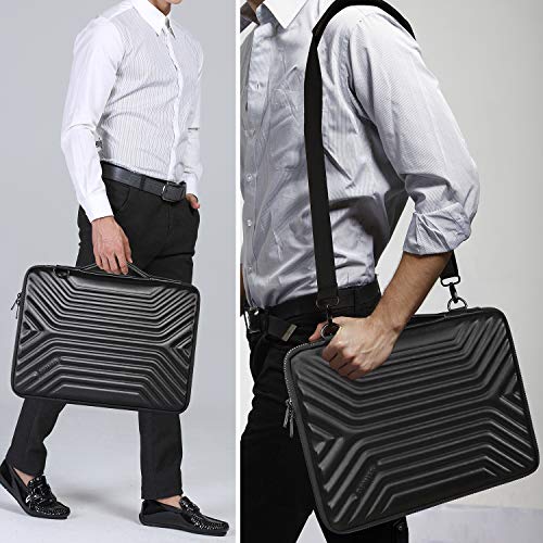 DOMISO 17.3 Inch Laptop Carrying Case, Shockproof Waterproof EVA Sleeve with Strap Protective Bag for 17-17.3" Gaming Laptops, Dell, HP, Acer, MSI, Lenovo, Black - color: Black-with Strap, size: 17 - 17.3 Inch