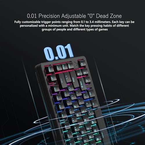 Womier SK75 TMR/HE Keyboard Gaming 75% Hall Effec, Mechanical Keyboard | Rapid Trigger Wireless Custom Magnetic Switch Keyboard with 8000 Hz Hot Swap, BT/2.4G/USB-C with Mac Windows Linux-Aluminum - color: Black