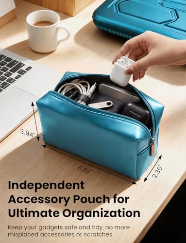 DOMISO Laptop Hard Case 14-14.4 inch Waterproof Shockproof Hard Shell Laptop Sleeve with Handle & Storage Pocket, Compatible with MacBook, HP, Dell, Teal | Waterproof, Shockproof, With Handle & Storage Pocket, Compatible with MacBook, HP, Dell - color: Te