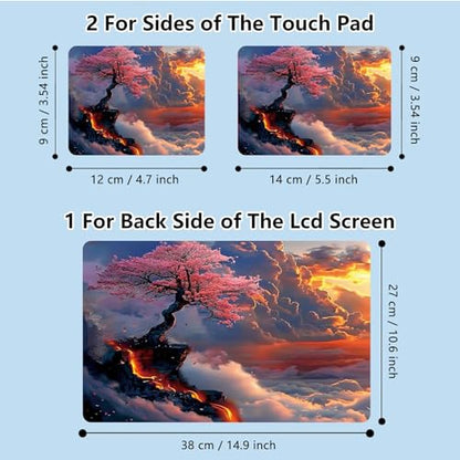 Universal Laptop Skin Sticker with 2 Wrist Pad Skins, Waterproof Scratch Resistant Vinyl Laptop Cover Decal, Cut to Fit for 11–15.6 Inch MacBook HP Dell Lenovo, Abstract Landscape - color: Abstract Landscape