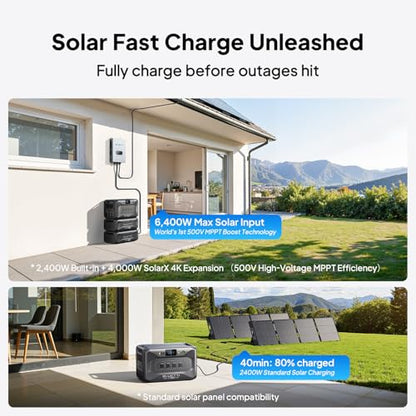 BLUETTI Apex 300 Portable Power Station & B500K Expansion Battery 7884.8Wh | Power Station LFP Backup with 6 3840W AC Outlets (7680W Surge), 120V/240V Dual Voltage Output, for Home, RV and Emergencies - style: BLUETTI Apex 300+B500K
