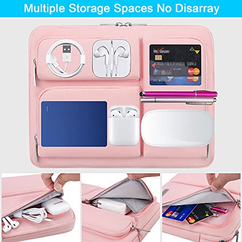 Lacdo 360° Protective Laptop Sleeve Case for 13 inch New MacBook Air M5 A3449 (2026), M4 A3240 2025, M3 A3113, M2 A2681, M1 A2337 | 13 inch New MacBook Neo A18 Pro A3404 (2026) Computer Bag, Pink - color: Pink, size: New MacBook Air/Neo/Pro 13 Inch