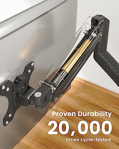 ErGear Single Monitor Arm for 13-36 Inch Screens, 22 lbs Capacity | Full-motion adjustment, C-clamp or grommet mounting, cable clips, 22 lbs support, ultrawide setup, VESA 75x75/100x100mm - size: 13"-36", style: Single Arm