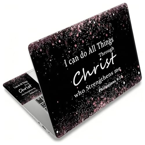 Laptop Skin Sticker Decal, Universal Reusable Vinyl Laptop Cover for 12" 13" 13.3" 14" 15" 15.4" 15.6" Notebook PC, Reusable Waterproof Scratch-Resistant with 2 Wrist Pads,Philippians 4-13 - color: Philippians 4-13