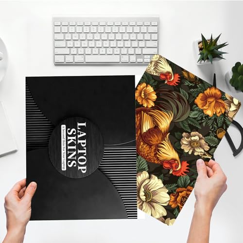 Universal Laptop Skin Sticker with 2 Wrist Pad Skins, Waterproof Scratch Resistant Vinyl Laptop Cover Decal, Cut to Fit for 11–15.6 Inch MacBook HP Dell Lenovo, Cock - color: Cock