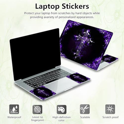 Laptop Skin Sticker Decal, Universal Reusable Vinyl Laptop Cover for 12" 13" 13.3" 14" 15" 15.4" 15.6" Notebook PC, Reusable Waterproof Scratch-Resistant with 2 Wrist Pads,Christian Jesus Cross - color: Christian Jesus Cross