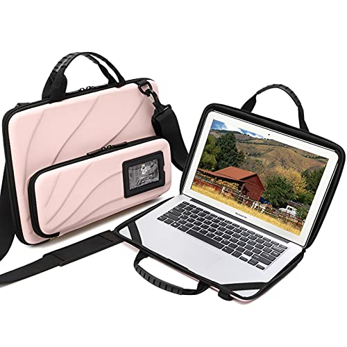 Laptop Case Hard Shell Laptop Bag for Men Women with Shoulder Strap - color: Pink, size: 13-14 inch laptop case