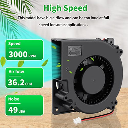 120mm × 32mm Dual Ball 12V Blower Fan Brushless Squirrel Cage Centrifugal Fan for DIY Computer Amplifier Electronics Exhaust Inflatable Projects - style: 12v 2pin
