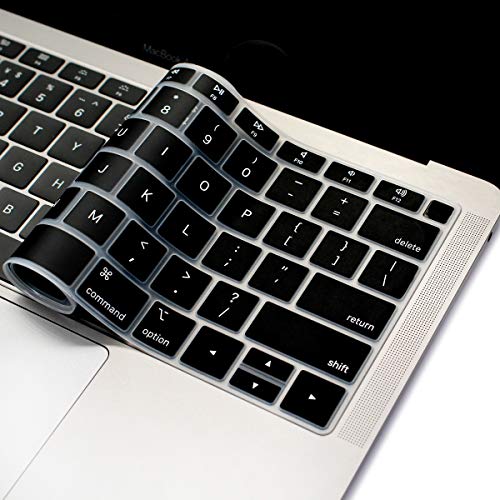 Se7enline for MacBook Pro 13/16 inch Keyboard Cover 2019-2026,Gradient Blue | Silicone Waterproof Dustproof Durable Washable Laptop Accessories US Layout 2023 2022 2021 2020 2019 2018,Black - color: Black