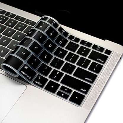 Se7enline for MacBook Pro 13/16 inch Keyboard Cover 2019-2026,Gradient Blue | Silicone Waterproof Dustproof Durable Washable Laptop Accessories US Layout 2023 2022 2021 2020 2019 2018,Black - color: Black