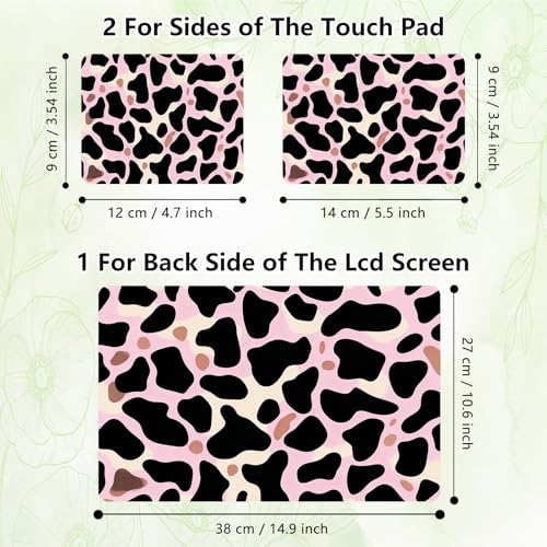 Laptop Skin Sticker Decal, Universal Reusable Vinyl Laptop Cover for 12" 13" 13.3" 14" 15" 15.4" 15.6" Notebook PC, Reusable Waterproof Scratch-Resistant with 2 Wrist Pads,Black Cow Print - color: Black Cow Print