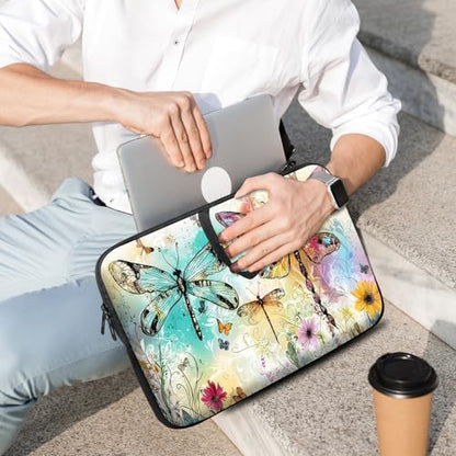 14 15 15.4 15.6 inch Laptop Handle Bag Computer Bag, Pouch Holder Notebook Sleeve Cover Soft Case Compatible for Dell,Lenovo,Toshiba HP, Asus Notebook-Art Dragonfly - color: Art Dragonfly