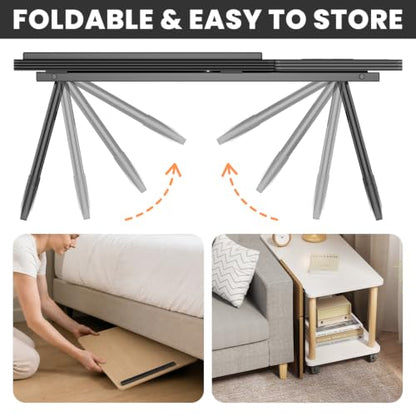 Laptop Bed Desk, 5-Angle Adjustable Bed Laptop Table with Cup Holder | Foldable Laptop Stand for Couch & Sofa, Portable Laptop Tray for Adults Writing Reading Eating, Walnut - color: Wlanut
