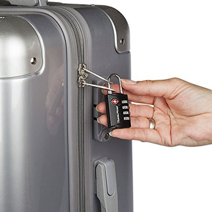 5 Pack TSA Luggage Locks with 4 Digit Combination – Heavy Duty Set Your Own Padlocks for Travel, Baggage, Suitcases & Backpacks - Black - color: Black, size: 5 Pack