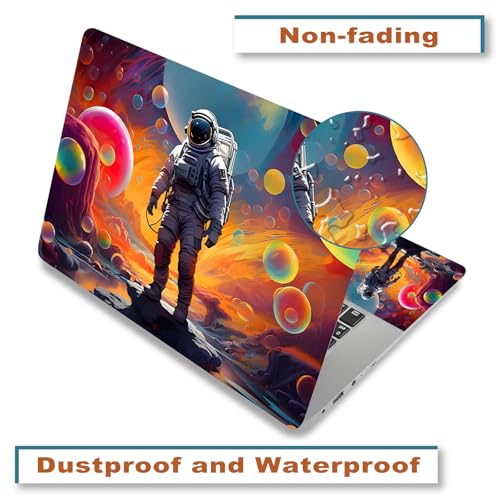 Laptop Decal Sticker Skin Cover, 12" 13.1" 13.3" 14" 15" 15.4" 15.6" Laptop Netbook Vinyl Art Skin Sticker Cover Notebook PC Protector (2 Wrist Pad Included), Removable Reusable, Great Astronaut - color: Great Astronaut