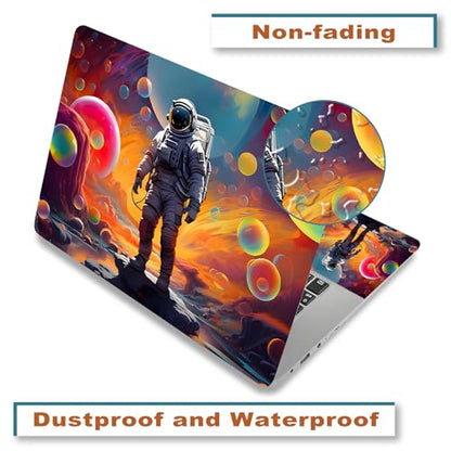 Laptop Decal Sticker Skin Cover, 12" 13.1" 13.3" 14" 15" 15.4" 15.6" Laptop Netbook Vinyl Art Skin Sticker Cover Notebook PC Protector (2 Wrist Pad Included), Removable Reusable, Great Astronaut - color: Great Astronaut