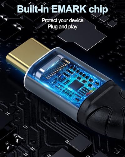 USB C to USB C Cable (240W, 6.6ft) Gold-Plated Fast Charging Cable for iPhone15/15Pro/15Plus/15ProMax, iPad Pro 2020, iPad Air 4, Samsung Galaxy S23+/S23 - High-Speed Data Transmission