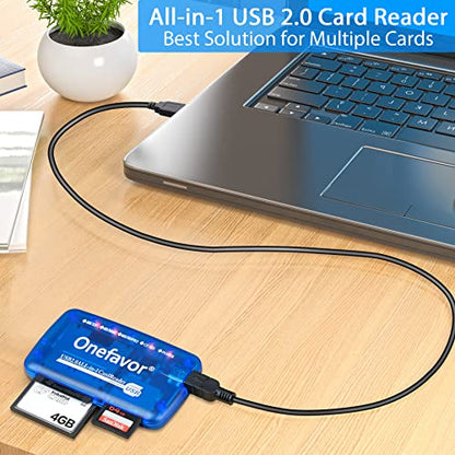 SmartMedia Cards Reader Writer, All-in-1 USB Universal Multi-Card Memory Cards Reader for Windows, Mac, Linux (Card Reader + iPhone Adapter) - size: Card reader + iPhone adapter