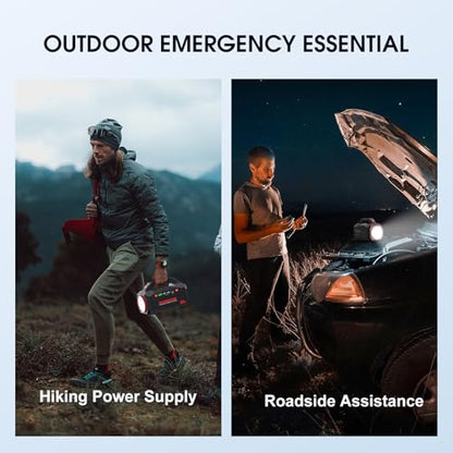 MARBERO Portable Power Station 222Wh Battery Pack 100W (150W Surge) Power Bank Flashlight High Lumens Fast Charging Power Bank with AC Outlet for Outdoor Camping Hurricane Backup Emergencies - color: Red