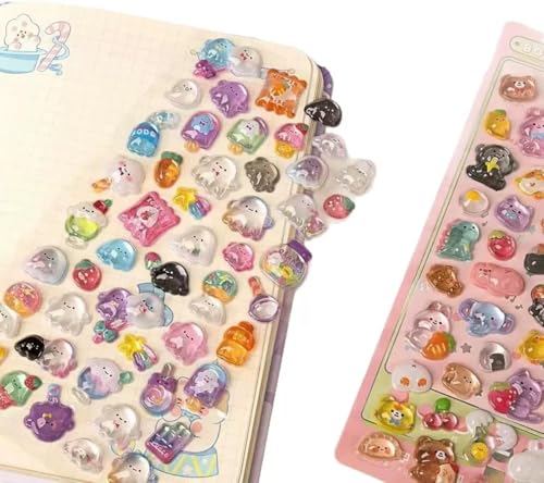 3D Puffy Stickers 8 Sheets 500+ Kawaii Stickers for Phone Case & Handbooks ﻿ - style: 8PCS Stickers