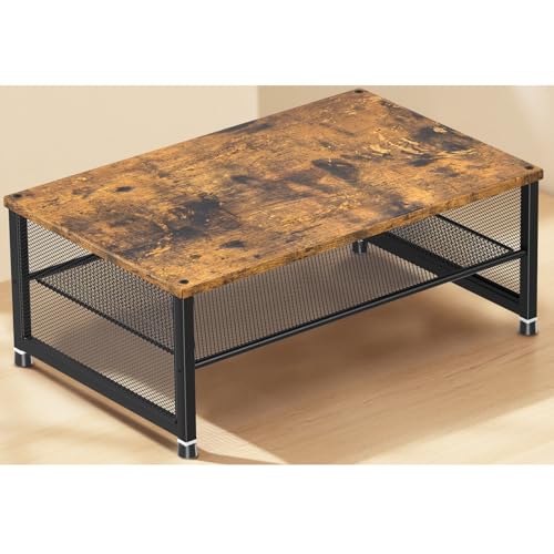 ECOLOVI 2-Tier Computer Monitor Stand Riser, Printer & Laptop Stand, Office Desk Accessories, Workspace Desk Organizer for Home Office Supplies, Brown - color: Brown, size: 2-Tier