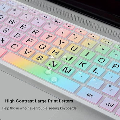 Keyboard Cover for HP Pavilion X360 14" & HP Laptop 14 14-dq 14-fq 14-dk 14m-dh 14-cd/ce/cf Series 14-cf0006dx/cf0012dx 14-dk0002dx 14-dq0011dx/dq1037wm/dq1089wm 14-fq0040nr/fq0050nr Keyboard Skin - color: Colorful Rainbow