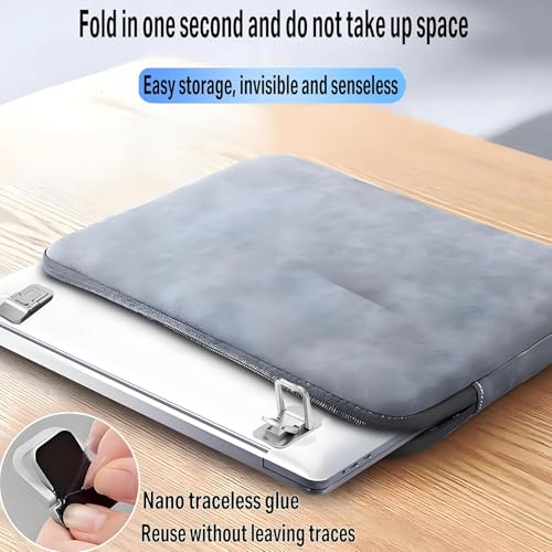 Adjustable Laptop Stand Foldable Portable Heat Sink Design Raised Base Angle Elevation Compact for Office Travel Home Desk, Silvery - color: Silvery