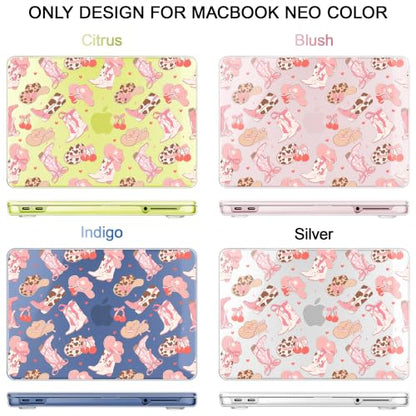 May Chen Compatible with MacBook Neo 13 inch Case 2026 Model A3404, Plastic Hard Shell,Keyboard Cover,Screen Protector,Dust Plug, for MacBook Neo 13" with A18 Pro Chip,Girly Western - color: Girly Western