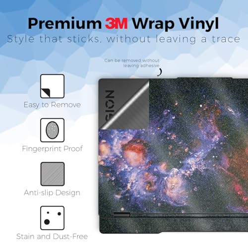Glossy Glitter Laptop Skin Compatible with Lenovo Legion 5 Gaming Laptop (15IRX9) 2024 - Andromeda - Premium 3M Vinyl Protective Wrap Decal Cover - Easy to Apply | Crafted in the USA - color: Andromeda, size: Legion 5 Gaming (15IRX9) 2024 Top Skin Only, s