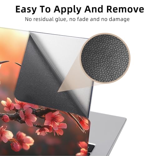 Aesthetic Laptop Skin Cover,12-15.6 Inch Universal Vinyl Sticker Decal,Waterproof Scratch-Resistant Notebook Wrap,Removable Residue-Free Protector,Cherry Blossom Birds - color: Cherry Blossom Birds