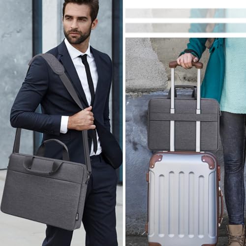 TECOOL Laptop Bag 17 17.3 Inch, Waterproof Laptop Case Sleeve Messenger Bag | Briefcase with Shoulder Strap for 17 17.3 Inch Lenovo HP Dell Acer ASUS Notebook Computer Carrying Case,Dark Grey - color: Dark Grey, size: 17-17.3 Inch