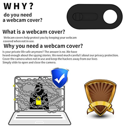 Laptop Camera Cover Slide 6 Pack Ultra Thin 0.027 Inch Webcam Cover Slide for Desktop, PC, Computer, Tablet, Phone, MacBook, iMac, iPad Web Blocker for Your Privacy and Security (6 Color)