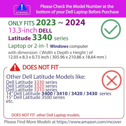 mCover Case ONLY Compatible with 2023-2024 13.3" Dell Latitude 3340 Series Laptop or 2-in-1 Windows Notebook Computer (NOT Fitting Any Other Dell Models) - Purple - color: Purple